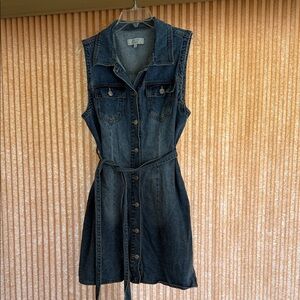 Love Tree Denim Belted Mini Dress
